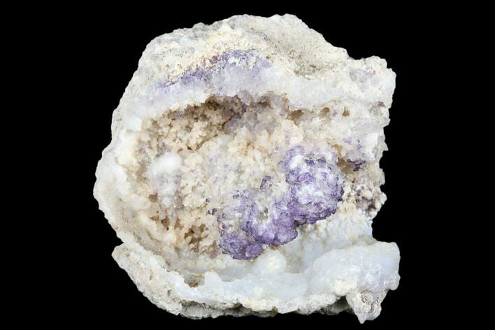 Purple Fluorite & Chalcedony Geode Section - Fluorescent! #182429